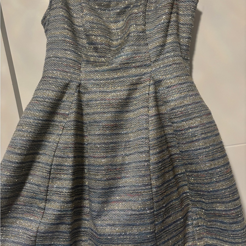 NWT ✨ Maeve Anthropologie Sleeveless Square-Neck Tweed Fit & Flare Mini Dress - Picture 3 of 8